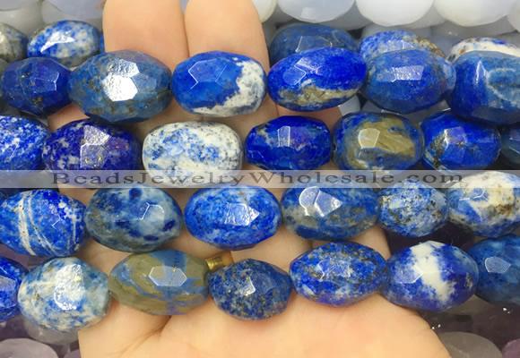 NLBS02 15 inches 12*16mm - 13*18mm faceted nuggets lapis lazuli beads
