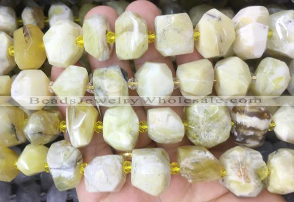OPBS21 15 inches 12*16mm - 13*18mm faceted nuggets yellow opal beads