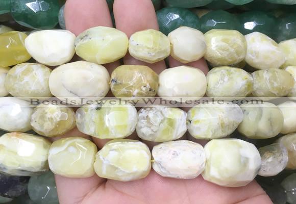 OPBS22 15 inches 12*16mm - 13*18mm faceted nuggets yellow opal beads