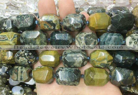 OSBS03 15 inches 13*18mm - 15*20mm faceted nuggets ocean jasper beads