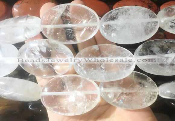 OVBS30 15 inches 30*45mm oval white crystal gemstone beads wholesale
