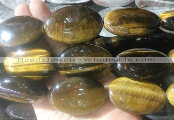 OVBS33 15 inches 30*45mm oval yellow tiger eye gemstone beads wholesale
