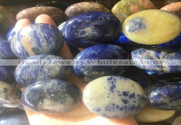 OVBS38 15 inches 30*45mm oval sodalite gemstone beads wholesale