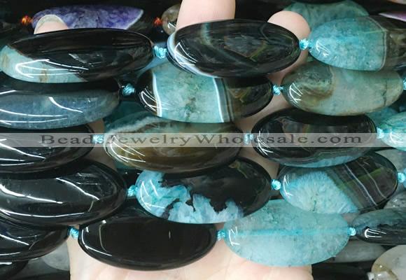OVBS45 15 inches 20*40mm oval Agate gemstone beads wholesale