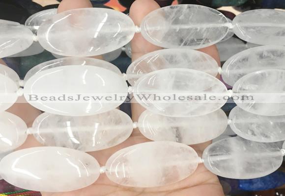 OVBS60 15 inches 20*40mm oval white crystal gemstone beads wholesale