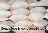 OVBS61 15 inches 20*40mm oval rose quartz gemstone beads wholesale