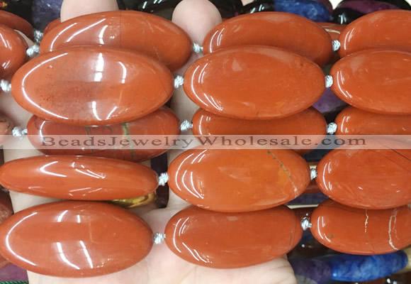 OVBS66 15 inches 20*40mm oval red jasper gemstone beads wholesale