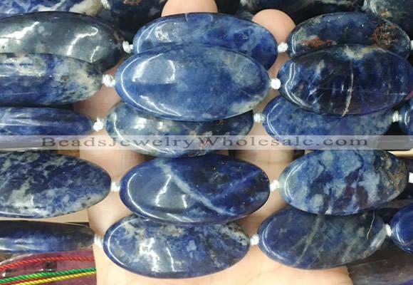 OVBS70 15 inches 20*40mm oval sodalite gemstone beads wholesale