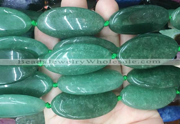 OVBS71 15 inches 20*40mm oval green aventurine gemstone beads wholesale