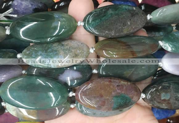OVBS73 15 inches 20*40mm oval Indian agate gemstone beads wholesale