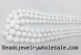 PBBS01 15 inches 6mm - 16mm faceted round white porcelain beads wholesale