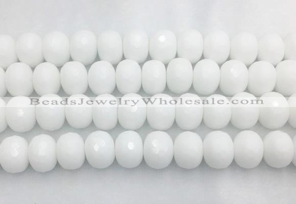 PBBS02 15 inches 13*18mm faceted rondelle white porcelain beads wholesale