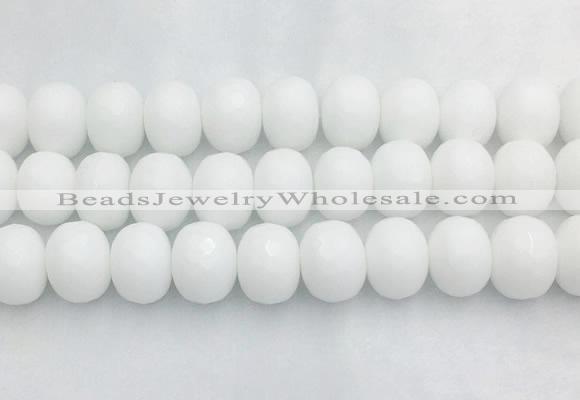 PBBS03 15 inches 15*20mm faceted rondelle white porcelain beads wholesale