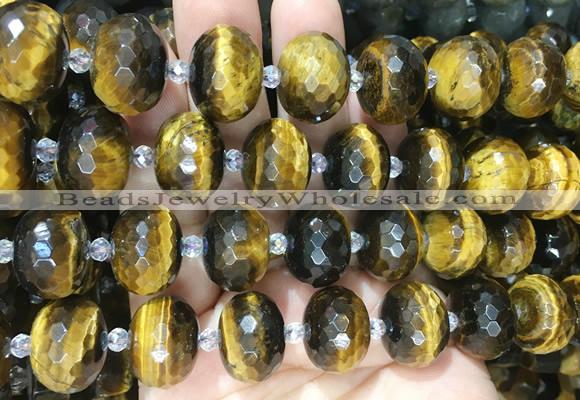 RBBS28 15 inches 13*18mm faceted rondelle yellow tiger eye gemstone beads