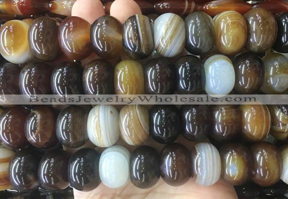 RBBS41 15 inches 14*20mm rondelle banded agate beads wholesale