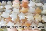 RGBS57 15 inches 14mm faceted star red aventurine beads wholesale