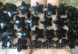 RGBS71 15 inches 14mm faceted star black obsidian beads wholesale