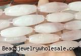 RIBS56 15 inches 14*40mm rice rose quartz gemstone beads wholesale RIBS56 15 inches 14*40mm rice rose quartz gemstone beads wholesale