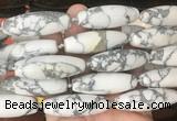 RIBS59 15 inches 14*40mm rice white howlite gemstone beads wholesale