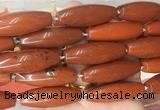 RIBS63 15 inches 14*40mm rice red jasper gemstone beads wholesale