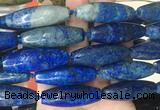 RIBS66 15 inches 14*40mm rice lapis lazuli gemstone beads wholesale RIBS66 15 inches 14*40mm rice lapis lazuli gemstone beads wholesale
