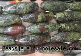 RIBS72 15 inches 14*40mm rice dragon blood jasper gemstone beads wholesale