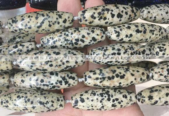 RIBS74 15 inches 14*40mm rice Dalmatian jasper gemstone beads wholesale