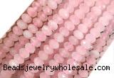 RQBS03 15 inches 6*10mm faceted rondelle rose quartz beads