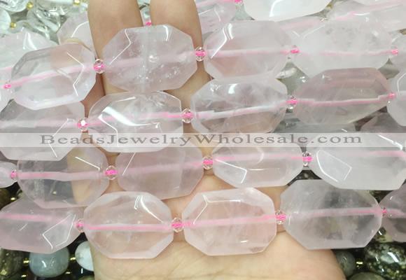 RQBS15 15 inches 18*25mm - 22*30mm faceted freeform rose quartz beads