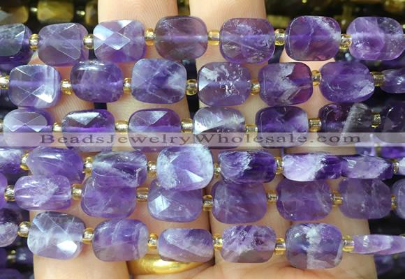 RTBS03 15 inches 8*10mm faceted rectangle amethyst beads wholesale
