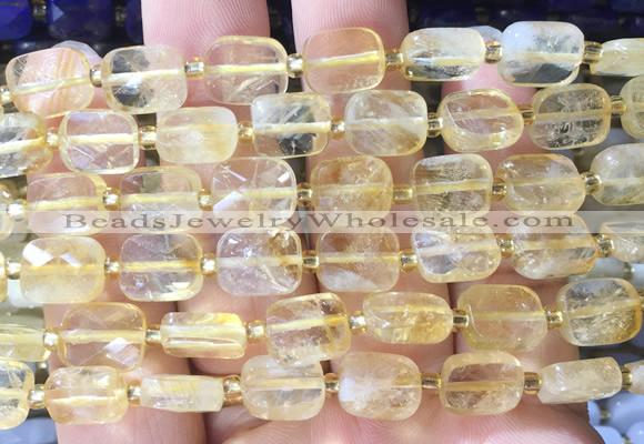 RTBS06 15 inches 8*10mm faceted rectangle citrine beads wholesale
