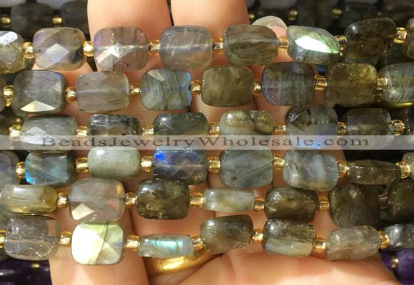 RTBS12 15 inches 8*10mm faceted rectangle labradorite beads wholesale