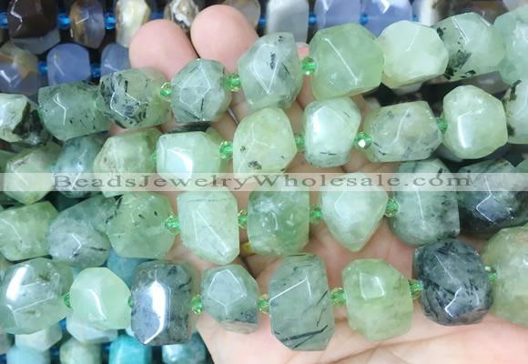 RUBS05 15 inches 12*16mm - 13*18mm faceted nuggets prehnite beads