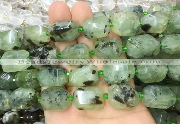 RUBS07 15 inches 15*20mm - 18*25mm faceted freeform prehnite beads