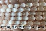 SEBS124 15 inches 8*12mm rice selenite gemstone beads wholesale