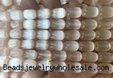 SEBS126 15 inches 8*12mm drum selenite gemstone beads wholesale