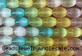 SEBS145 15 inches 10*14mm rice colorful selenite gemstone beads wholesale