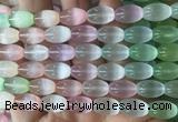 SEBS151 15 inches 8*12mm rice colorful selenite gemstone beads wholesale