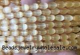 SEBS78 15 inches 6*9mm rice selenite gemstone beads wholesale