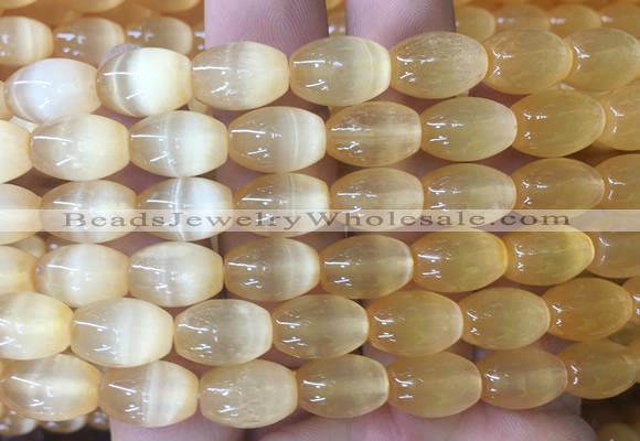 SEBS79 15 inches 8*12mm rice selenite gemstone beads wholesale