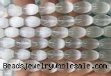 SEBS86 15 inches 8*12mm rice selenite gemstone beads wholesale
