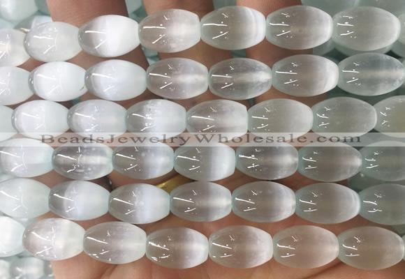 SEBS86 15 inches 8*12mm rice selenite gemstone beads wholesale