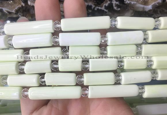 TBBS110 15 inches 8*15mm - 8*25mm tube lemon turquoise beads wholesale