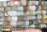 TBBS147 15 inches 10*14mm faceted tube agate gemstone beads wholesale