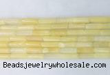 TBBS16 15 inches 4*13mm tube yellow jade gemstone beads