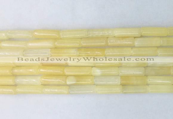 TBBS16 15 inches 4*13mm tube yellow jade gemstone beads