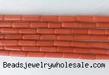 TBBS37 15 inches 4*13mm tube synthetic coral gemstone beads