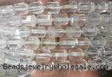 TBBS41 15 inches 12*16mm faceted tube white crystal beads wholesale