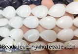 TRBS110 15 inches 13*18mm flat teardrop White jade beads wholesale