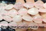 TRBS112 15 inches 13*18mm flat teardrop Rose quartz beads wholesale